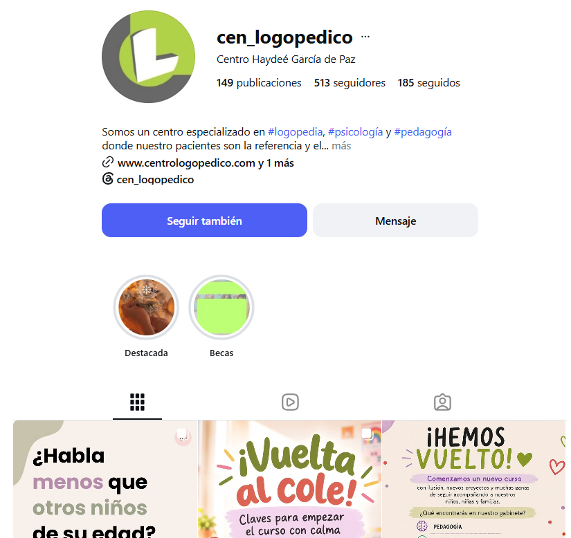 Centro Logopédico - Tenerife - Instagram